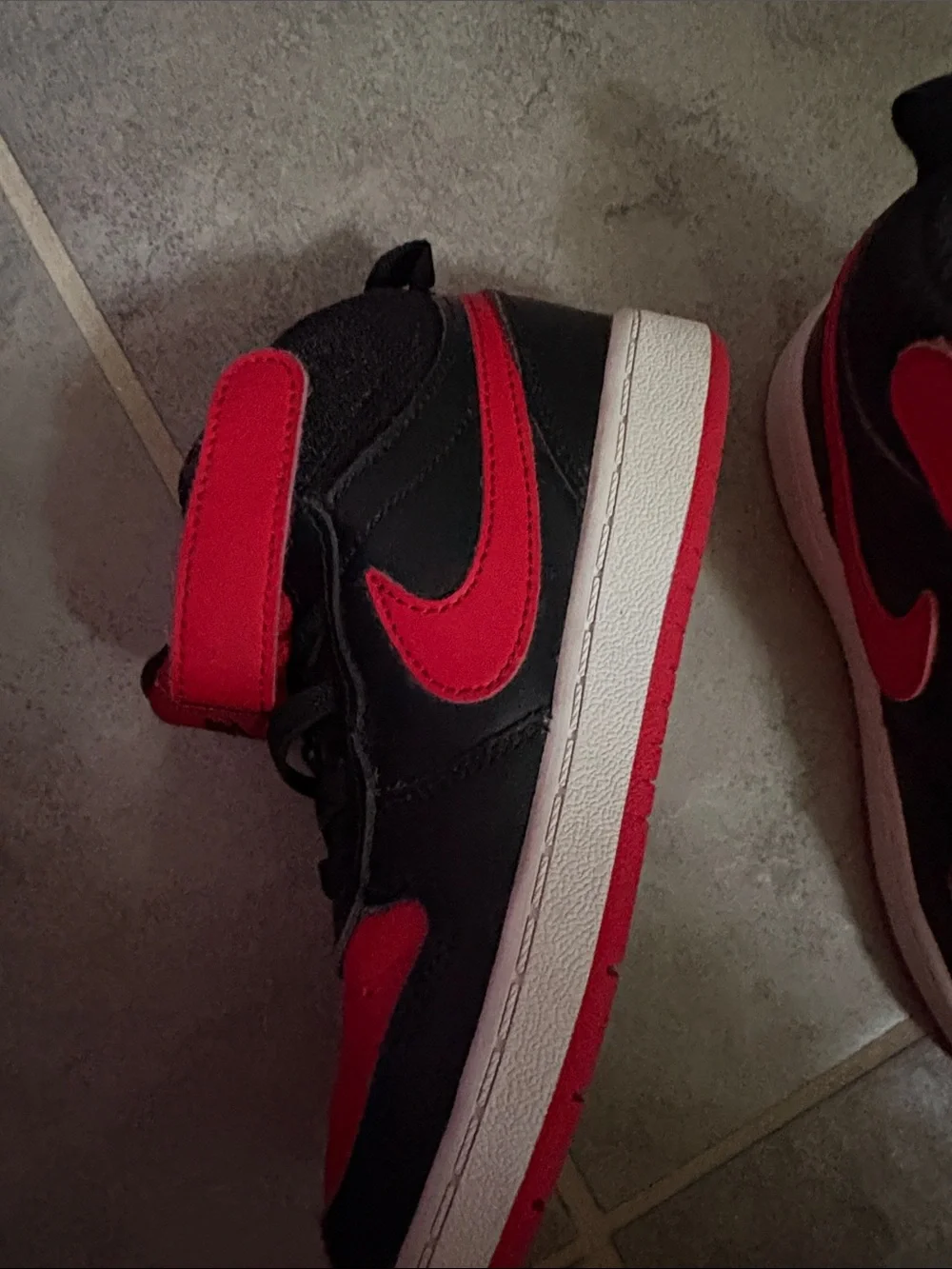 Nike Kids High-Top Sneakers in Red and Black
